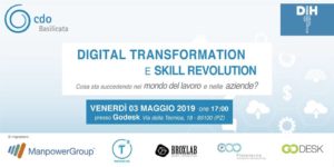 Locandina evento "Digital Transformation e Skill Revolution" Godesk - venerdì 3 maggio 2019 ore 17.00